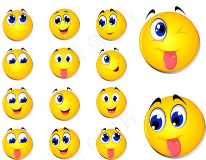 卡通QQ表情图标矢量素材