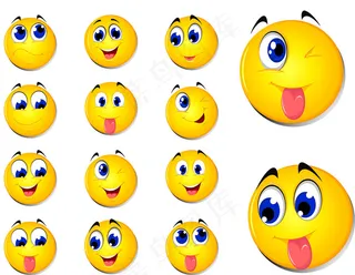 卡通QQ表情图标矢量素材