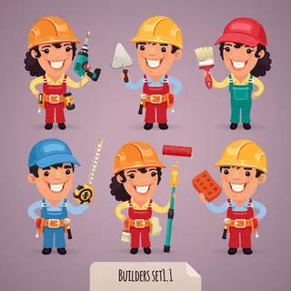 不同职业的卡通人物矢量素材04