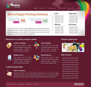 实用的宣传品印刷和排版的网页模板