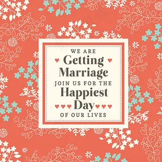 清新碎花婚礼邀请卡图片