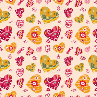 情人节爱心背景墙纸矢量素材