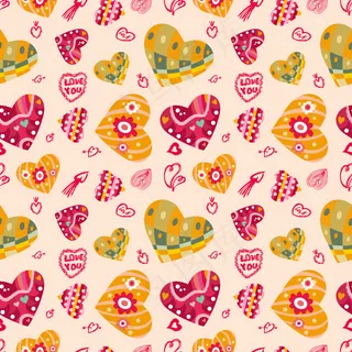 情人节爱心背景墙纸矢量素材