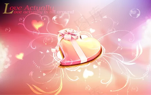 浪漫情人节桃心矢量图