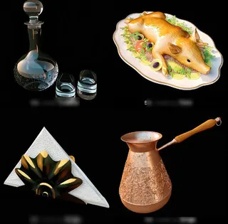 餐桌摆设3d模型免费下载