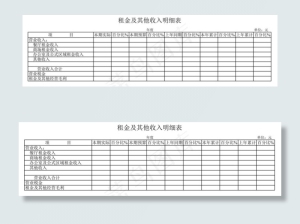 租金及其他收入明细表