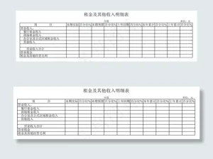租金及其他收入明细表