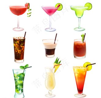 漂亮的鸡尾酒图标图片