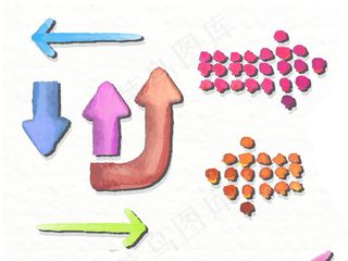 手绘创意彩绘箭头设计ai矢量素材