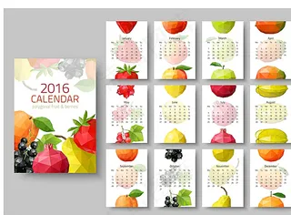 2016矢量水果元素日历挂历图片