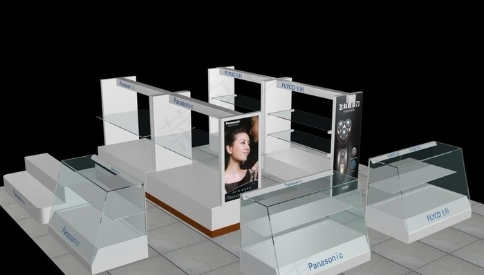 小家电展柜3D图图片