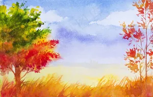 高清漂亮水彩插画展板背景EPS设计...