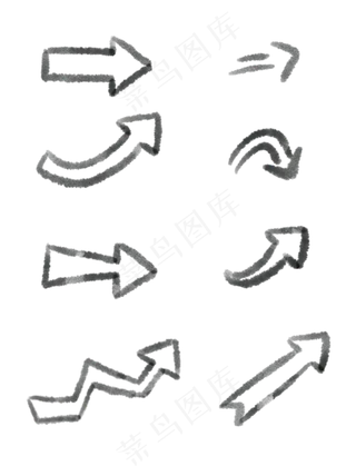 古风水墨箭头符号素材元素古风水墨箭头符号素材元素
