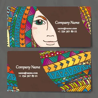 时尚彩色名片设计