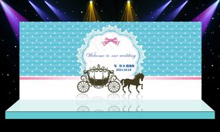 蒂芙尼蓝城堡主题婚礼舞台迎宾区背景...