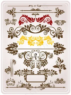 多款欧式花纹装饰边框矢量素材