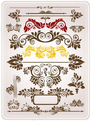 多款欧式花纹装饰边框矢量素材