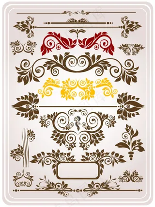 多款欧式花纹装饰边框矢量素材
