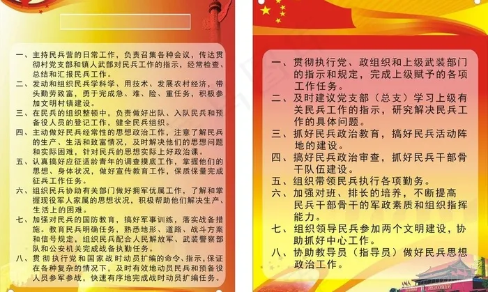 民兵营制度图片cdr矢量模版下载