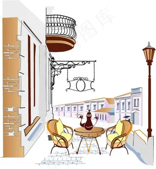 阳台上的咖啡椅