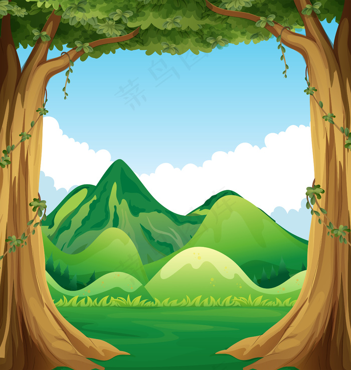 绿色背景矢量图