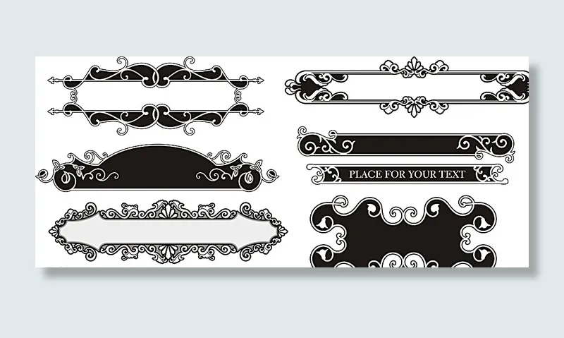 黑白 装饰边框图片cdr矢量模版下载