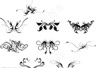 欧式花纹黑白图片