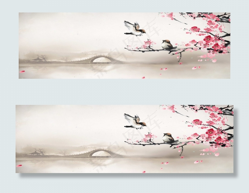 中国风素雅淘宝背景　