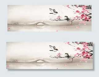 中国风素雅淘宝背景　