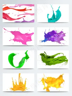 彩色油漆喷溅高清免扣PNG素材