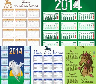 5款创意马年年历矢量素材
