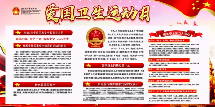 爱国卫生运动月宣传展板设计(7087X3543(DPI:150))psd模版下载