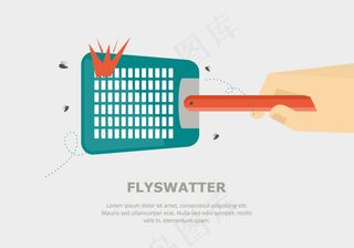 苍蝇拍插画