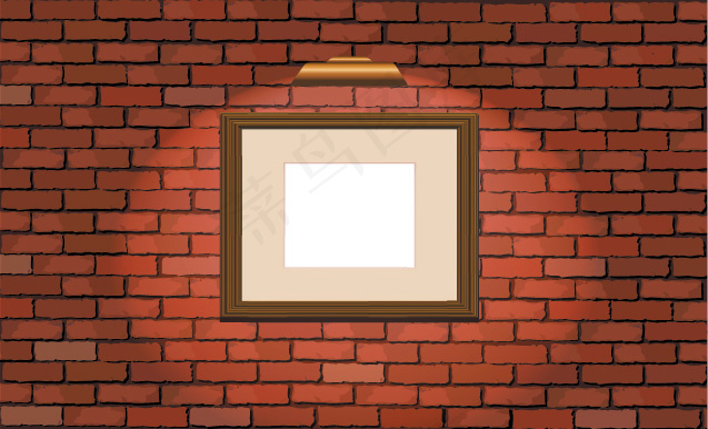 老旧砖墙相框设计矢量素材