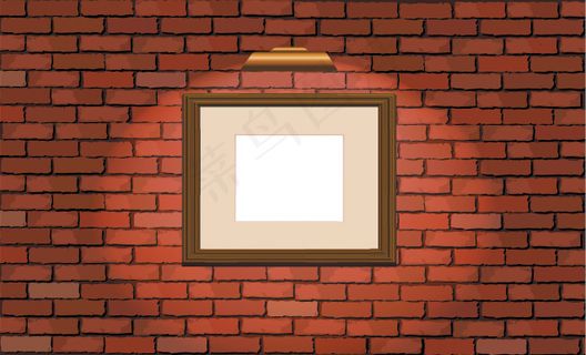 老旧砖墙相框设计矢量素材