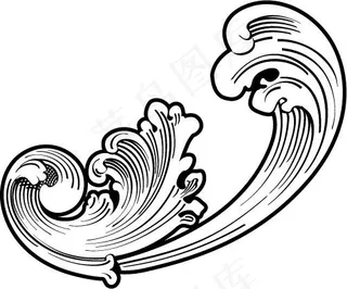浪花矢量素材