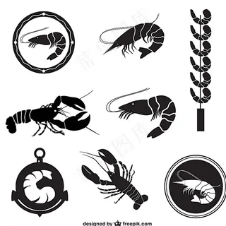 虾子矢量图片