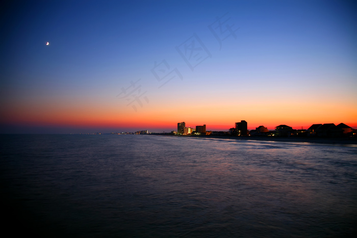 海岸夕阳风光图片