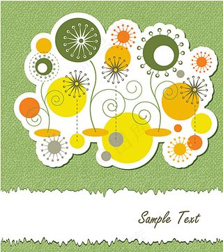 童趣圆形花卉背景图片