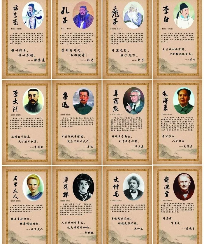 12位名人图片(4252X5386(DPI:180))psd模版下载