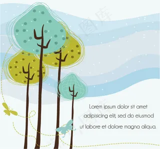 文本背景的新鲜植物的花朵矢量素材0...