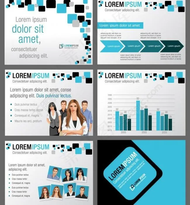 商务团队展板背景图片eps,ai矢量模版下载