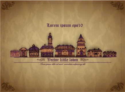 复古花纹小房子