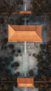 俯拍古建筑高清摄影图片