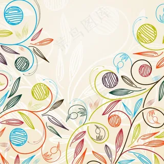 手绘花纹矢量图素材