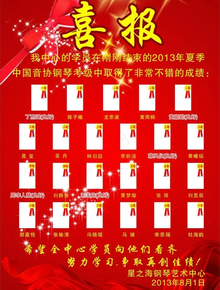 喜报 海报图片cdr矢量模版下载