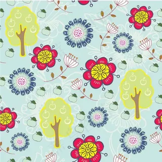 白云蝴蝶艺术植物背景矢量素材