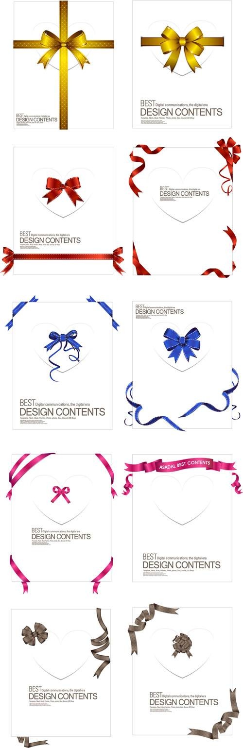 彩带装饰心形卡片