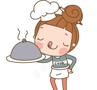 上菜 卡通女孩图片