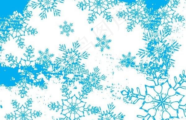三雪花元素背景矢量素材